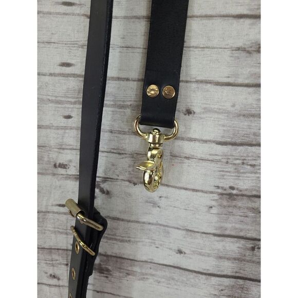 Leather Suspender 3 way buckle Adjustable Ring & Trigger Clasp Cowhide Leather - Picture 4 of 7